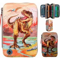 DEPESCHE 12381 Dino World 3-Fach Federtasche LED Khakibraun von DEPESCHE DINO WORLD