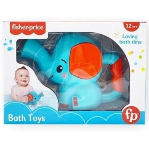 Fisher Price – Gießkanne für Kinder, Elefant, ergonomischer Griff, einfaches System zum Sammeln und Auswerfen von Wasser, Bade- und Strandspielzeug – Badespielzeug für Babys (Deqube 920D00095) von DQB DeQUBE