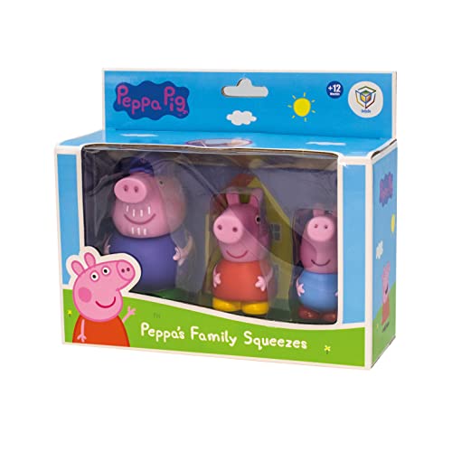 Peppa Wutz 919D00047 Peppa Wutz Badfiguren, Wasser- und Badespielzeug, inklusive George, Großvater und Peppa (DeQube 919D00047) von DQB DeQUBE