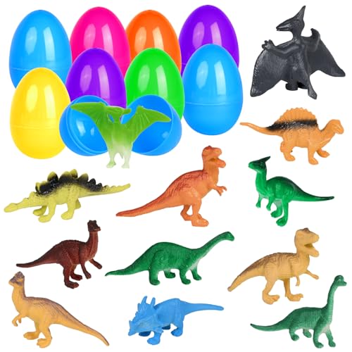 DERAYEE 12 Stück Spielzeug Gefüllte,Dinosaurier Spielzeug,Ostern Geschenke Kinder,Dino Ostereier, Ostern Partygeschenk von DERAYEE