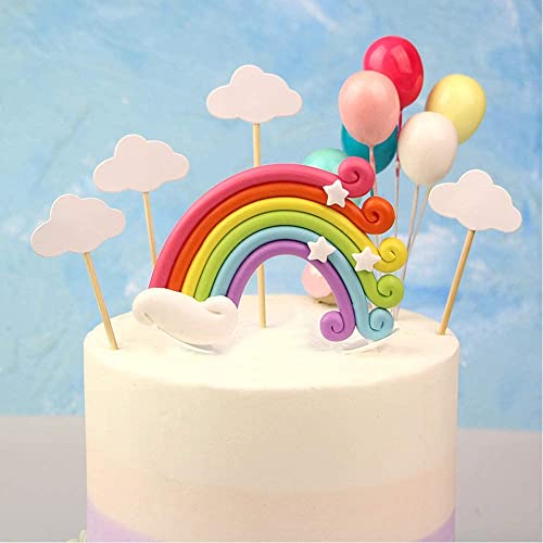 DERAYEE 12 Stück Regenbogen Tortendeko,Geburtstag Cake Topper Kuchen Dekoration für Kinder DERAYEE 12 Stück Regenbogen Tortendeko,Geburtstag Cake Topper Kuchen Dekoration für Kinder von DERAYEE