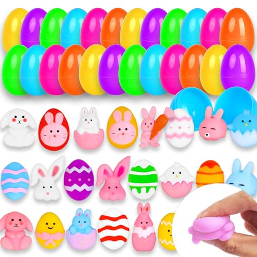 DERAYEE 12 Stück Spielzeug Gefüllt,Ostern Stress Relief Squeeze Spielzeug,Mochi Squishy Spielzeug,Vorgefüllte Ostereier,Osterkorb Füllstoffe,Stressabbau Spielzeug,Kinderspielzeug,Ostern Geschenk von DERAYEE