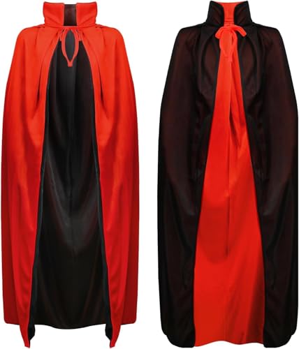 DERAYEE 150 cm Halloween Vampir Umhang Stehkragen Stil, Vampir Kostüm, Schwarz Rot Wendeumhang mit Hut, Halloween Party Cos Kostüm für Erwachsene DERAYEE 150 cm Halloween Vampir Umhang Stehkragen Stil, Vampir Kostüm, Schwarz Rot Wendeumhang mit Hut, Halloween Party Cos Kostüm für Erwachsene von DERAYEE