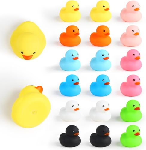 DERAYEE Badeente Gummi Ducky Badespielzeug für Kinder, Float und Squeak Mini Gelbe Enten Badewanne Spielzeug für Dusche,Geburtstag (Bunte gummiente Stil 2, 18) DERAYEE Badeente Gummi Ducky Badespielzeug für Kinder, Float und Squeak Mini Gelbe Enten Badewanne Spielzeug für Dusche,Geburtstag (Bunte gummiente Stil 2, 18) von DERAYEE