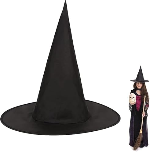 DERAYEE 2 x Hexenhut für Halloween, Hexenhüte, schwarz, weich, für Kinder, Kostüm-Zubehör für Halloween DERAYEE 2 x Hexenhut für Halloween, Hexenhüte, schwarz, weich, für Kinder, Kostüm-Zubehör für Halloween von DERAYEE