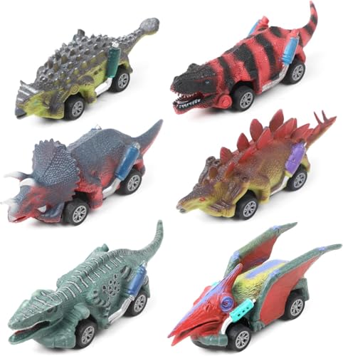 DERAYEE Dinosaurier-Spielzeug, 6 Stück, Auto, Dinosaurier, Friktion, Geschenke für Kinder, Lernspielzeug für Jungen, Mädchen, 3 4 5 Jahre DERAYEE Dinosaurier-Spielzeug, 6 Stück, Auto, Dinosaurier, Friktion, Geschenke für Kinder, Lernspielzeug für Jungen, Mädchen, 3 4 5 Jahre von DERAYEE