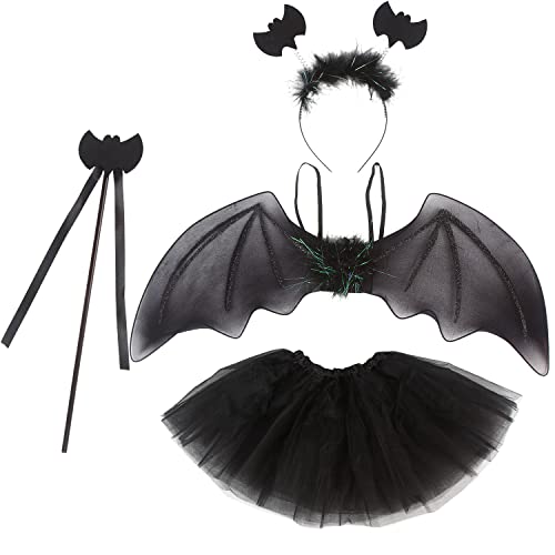 DERAYEE Fledermaus Kostüm Kinder, Fledermaus Kostüm Set, Halloween, Karneval, Mottoparty von DERAYEE