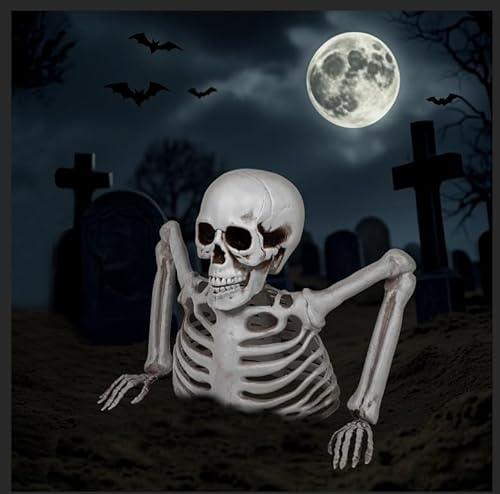 DERAYEE Halloween Deko Horror Skelett,Halloween Skelett Dekorationen,gefälschte Skelett Schädel Skelett Hände für Party Garten Hof Dekoration, Außen & Innen DERAYEE Halloween Deko Horror Skelett,Halloween Skelett Dekorationen,gefälschte Skelett Schädel Skelett Hände für Party Garten Hof Dekoration, Außen & Innen von DERAYEE