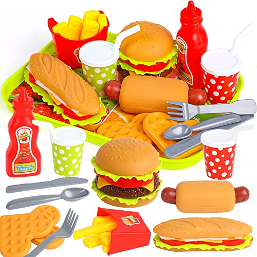 DERAYEE Küchenspielzeug,Lebensmittel Spielzeug,kinderküchen zubehör,Hamburger Set Rollenspiele Geschenk für Kinder ab 3 Jahre DERAYEE Küchenspielzeug,Lebensmittel Spielzeug,kinderküchen zubehör,Hamburger Set Rollenspiele Geschenk für Kinder ab 3 Jahre von DERAYEE