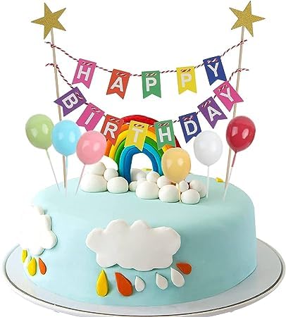 DERAYEE Regenbogen Kuchen Dekorationen Tortendeko,Kuchen Topper Wimpel mit Mini Ballon Sticks und Regenbogen Kuchen Topper Cupcake für Jungen,Mädchen,Geburtstag,Party DERAYEE Regenbogen Kuchen Dekorationen Tortendeko,Kuchen Topper Wimpel mit Mini Ballon Sticks und Regenbogen Kuchen Topper Cupcake für Jungen,Mädchen,Geburtstag,Party von DERAYEE