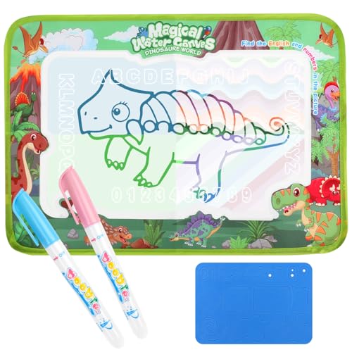 DERAYEE Wasser Doodle Matte,44 x 32 cm Aqua Magic Doodle Malmatte, Wiederverwendbar-Spielzeug für Kinder, Dino Drawing Painting Matte für Kinder Toddler Kinderspielzeug DERAYEE Wasser Doodle Matte,44 x 32 cm Aqua Magic Doodle Malmatte, Wiederverwendbar-Spielzeug für Kinder, Dino Drawing Painting Matte für Kinder Toddler Kinderspielzeug von DERAYEE