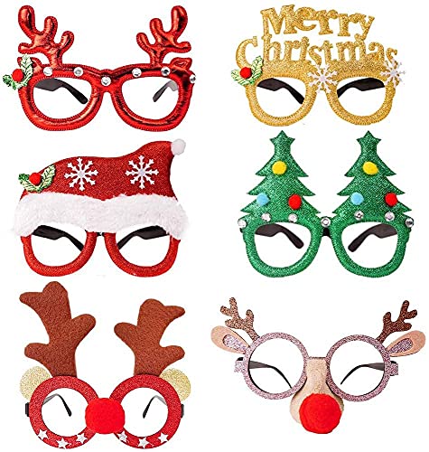 DERAYEE Weihnachtsbrille, 6 Stück Weihnachtsbrillen, Weihnachten Brille Rahmen für Deko Weihnachten DERAYEE Weihnachtsbrille, 6 Stück Weihnachtsbrillen, Weihnachten Brille Rahmen für Deko Weihnachten von DERAYEE