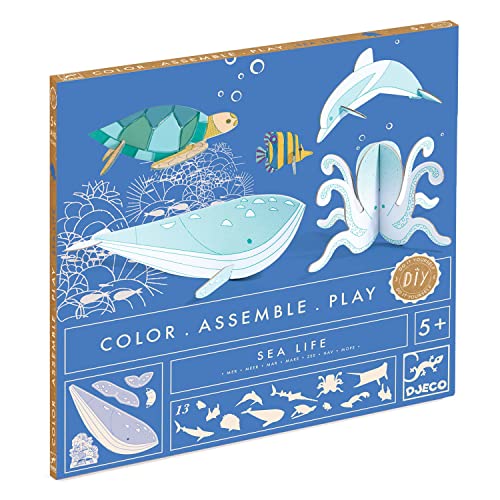 DESIGN BY 38002 Colorear-construir-jugar EL mar Kreative Aktivitäten, bunt von Djeco
