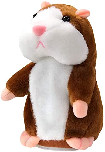 DESTRIC Sprechendes Hamster-Spielzeug, wiederholt was Sie sagen, Plüschtier-Spielzeug, elektronische Hamstermaus für Jungen und Mädchen, Geschenk (braun) von DESTRIC