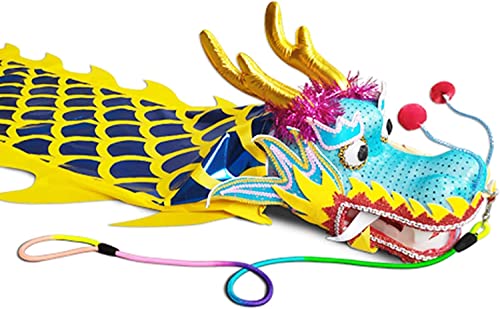 DETPWVWB Drachen-Tanzbänder, fließende Seidendrachen, Band-Streamer, Goldener Drache, Spiral-Übungsband-Streamer, blau-gelber Drachentanz-Band/Streamer for Park, Rasen, Outdoor, Park(12m/39ft Lenght) DETPWVWB Drachen-Tanzbänder, fließende Seidendrachen, Band-Streamer, Goldener Drache, Spiral-Übungsband-Streamer, blau-gelber Drachentanz-Band/Streamer for Park, Rasen, Outdoor, Park(12m/39ft Lenght) von DETPWVWB