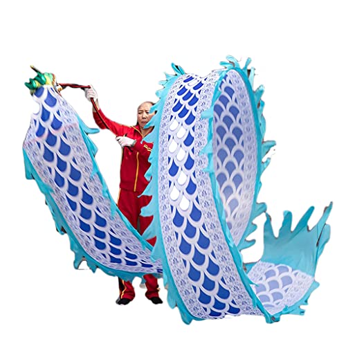 DETPWVWB Drachen-Tanzbänder, fließende Seidendrachen, Chinesische Folk Festival Feier Ausrüstung Spielen Unterhaltung Rave zubehör(Blue and White Porcelain,10m/33ft) von DETPWVWB