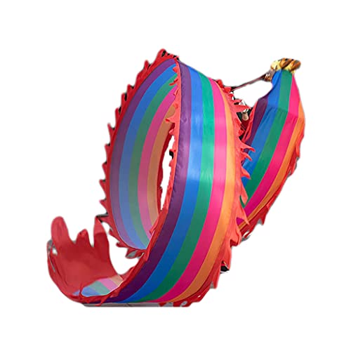 DETPWVWB Drachen-Tanzbänder, fließende Seidendrachen, Chinesische Folk Festival Feier Ausrüstung Spielen Unterhaltung Rave zubehör(Rainbow Dragon,6m/20ft) von DETPWVWB