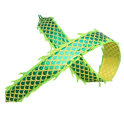 DETPWVWB Drachen-Tanzbänder, fließende Seidendrachen, Extra Langer künstlerischer Wurfstreamer aus fließender Seide, schüttelndes Rave-Zubehör(Golden Green,8m/26.2ft) von DETPWVWB