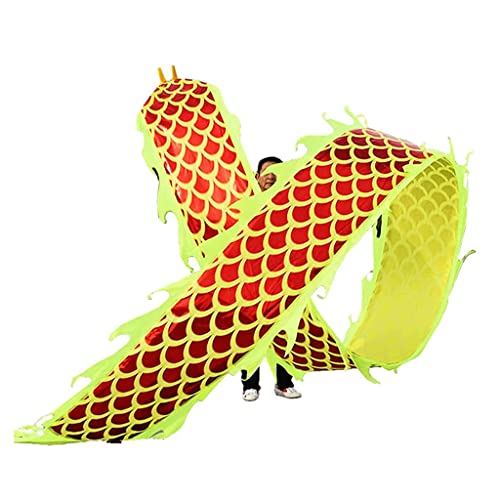 DETPWVWB Drachen-Tanzbänder, fließende Seidendrachen, Extra Langer künstlerischer Wurfstreamer aus fließender Seide, schüttelndes Rave-Zubehör(Golden Yellow,6m/19.7ft) von DETPWVWB