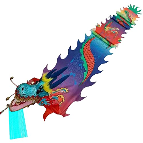 DETPWVWB Drachen-Tanzbänder, fließende Seidendrachen, Fiberglas-Handstäbe + Reisetasche! Rave-Zubehör(Multicoloured,12m/39ft) von DETPWVWB