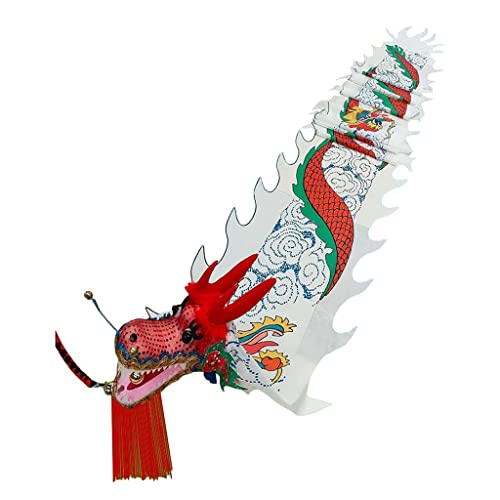 DETPWVWB Drachen-Tanzbänder, fließende Seidendrachen, Fiberglas-Handstäbe + Reisetasche! Rave-Zubehör(White,8m/26ft) von DETPWVWB