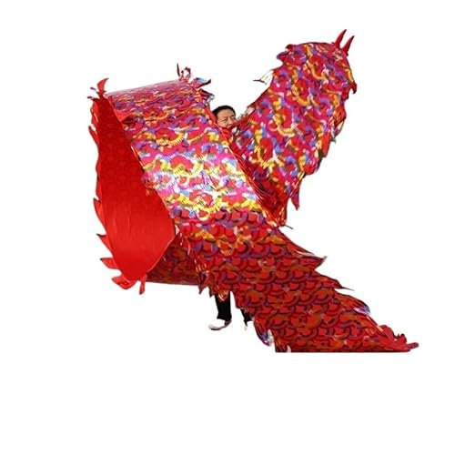 DETPWVWB Drachen-Tanzbänder, fließende Seidendrachen, Outdoor Hinterhof Rasen Spielen Übung Kind Spiele Spielzeug Outdoor Park(Golden red,12m/39.4ft) von DETPWVWB