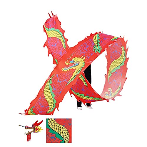 DETPWVWB Drachen-Tanzbänder, fließende Seidendrachen, Outdoor-Sport-Fitnessbänder for Jugendliche/Erwachsene/Ältere, chinesische Volksfitness, Outdoor-Sport, Outdoor-Park(Red,8m/26ft) von DETPWVWB