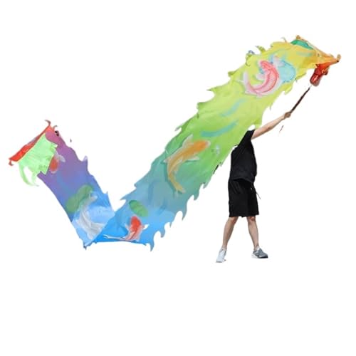 DETPWVWB Drachen-Tanzbänder, fließende Seidendrachen, for das Frühlingsfest Ältere Fitness- und Unterhaltungsgeräte Folk Toys Rave-Zubehör(Colourful,8m/26.2ft) von DETPWVWB