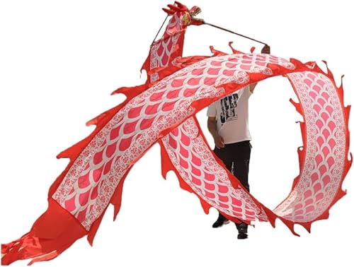 DETPWVWB Drachen-Tanzbänder, fließende Seidendrachen, for das Frühlingsfest Ältere Fitness- und Unterhaltungsgeräte Folk Toys Rave-Zubehör(Pink,6m/19.7ft) von DETPWVWB