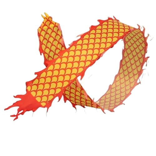 DETPWVWB Drachen-Tanzbänder, fließende Seidendrachen, for das Frühlingsfest Ältere Fitness- und Unterhaltungsgeräte Folk Toys Rave-Zubehör(Yellow,10m/32.8ft) von DETPWVWB