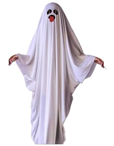 DETPWVWB Gruseliges Geister-Kostüm für Halloween, Umhang und Zubehör für Horror-Themen (schwarze Augen, Kinder) von DETPWVWB