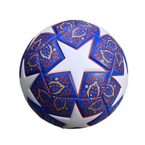 DETPWVWB Leuchtender Fußball im Dunkeln | Reflektierender maschinengenähter PU-Fußball for Training und Spiele(Five Star Blue) von DETPWVWB