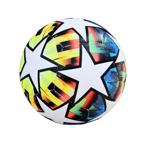 DETPWVWB Leuchtender Fußball im Dunkeln | Reflektierender maschinengenähter PU-Fußball for Training und Spiele(Five Star Colour) von DETPWVWB
