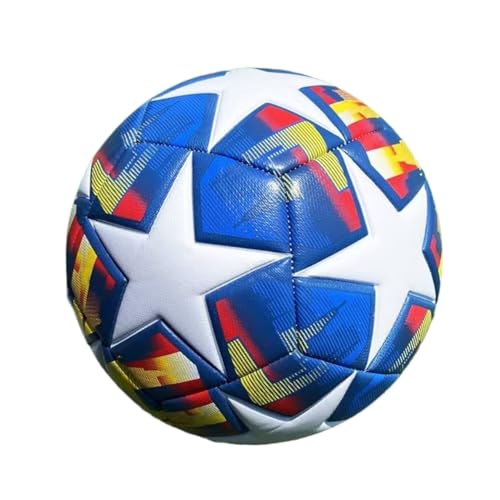 DETPWVWB Leuchtender Fußball im Dunkeln | Reflektierender maschinengenähter PU-Fußball for Training und Spiele(Five Star Red and Blue) von DETPWVWB