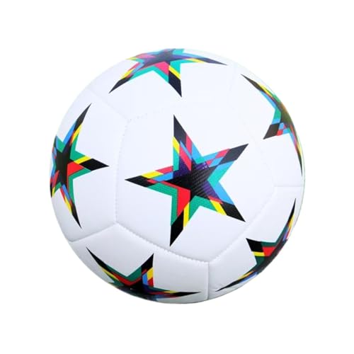 DETPWVWB Leuchtender Fußball im Dunkeln | Reflektierender maschinengenähter PU-Fußball for Training und Spiele(Five Star White) von DETPWVWB