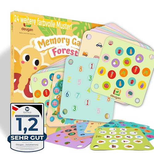 DEUGAN® Memory Holz Spiel - Forest Game - Erweiterungsset - 24 zusätzliche thematische Legekarten (Halloween, Weihnachten, und mehr) für Ihr Gedächtnisspiel Sorgen für mehr Training der Kinder von DEUGAN