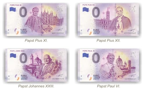 DEUTSCHER MÜNZEXPRESS 0 Euro Papst Scheine Set Päpste der modernen Zeit druckfr. von DEUTSCHER MÜNZEXPRESS