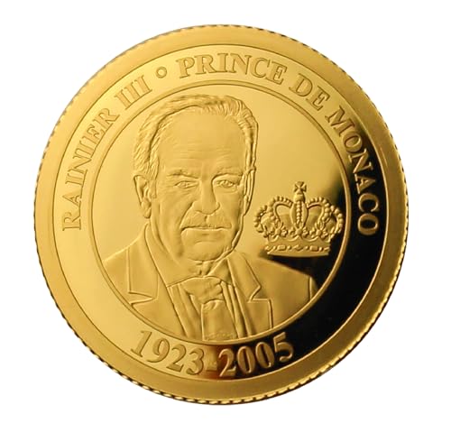 DEUTSCHER MÜNZEXPRESS 100. Geburtstag Rainier III Prince de Monaco 2023 | Feingold | Geringe Auflage | Mehrwertsteuerfrei | Höchste Prägequalität von DEUTSCHER MÜNZEXPRESS