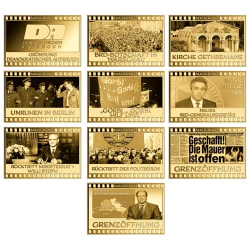 DEUTSCHER MÜNZEXPRESS 35 Jahre Mauerfall | Feingold | Sammlermünzen-Set 4 | Mehrwertsteuerfrei | Hohe Prägequalität | Mit Album und Echtheitszertifikaten von DEUTSCHER MÜNZEXPRESS