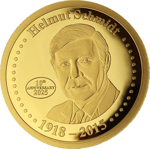 DEUTSCHER MÜNZEXPRESS Helmut Schmidt | 1918-2015 | Feingold | Sammlermünze | Mehrwertsteuerfrei | Hohe Prägequalität | Mit Echtheitszertifikat von DEUTSCHER MÜNZEXPRESS