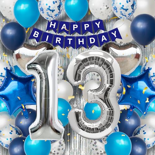 DEUXYU Geburtstag Deko Junge 13 Jahr, Luftballon Geburtstagsdeko Junge 13 Jahr, Blau Geburtstag Party Dekoration Zubehör Set für 13 Junge, 13 Geburtstagsdeko Ballon DEUXYU Geburtstag Deko Junge 13 Jahr, Luftballon Geburtstagsdeko Junge 13 Jahr, Blau Geburtstag Party Dekoration Zubehör Set für 13 Junge, 13 Geburtstagsdeko Ballon von DEUXYU