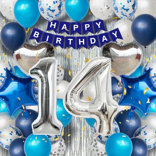 DEUXYU Geburtstag Deko Junge 14 Jahr, Luftballon Geburtstagsdeko Junge 14 Jahr, Blau Geburtstag Party Dekoration Zubehör Set für 14 Junge, 14 Geburtstagsdeko Ballon DEUXYU Geburtstag Deko Junge 14 Jahr, Luftballon Geburtstagsdeko Junge 14 Jahr, Blau Geburtstag Party Dekoration Zubehör Set für 14 Junge, 14 Geburtstagsdeko Ballon von DEUXYU