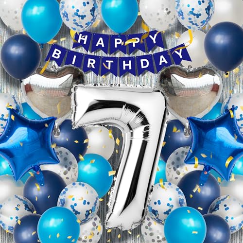 DEUXYU Geburtstag Deko Junge 7 Jahr, Luftballon Geburtstagsdeko Junge 7 Jahr, Blau Geburtstag Party Dekoration Zubehör Set für 7 Junge, 7 Geburtstagsdeko Ballon DEUXYU Geburtstag Deko Junge 7 Jahr, Luftballon Geburtstagsdeko Junge 7 Jahr, Blau Geburtstag Party Dekoration Zubehör Set für 7 Junge, 7 Geburtstagsdeko Ballon von DEUXYU