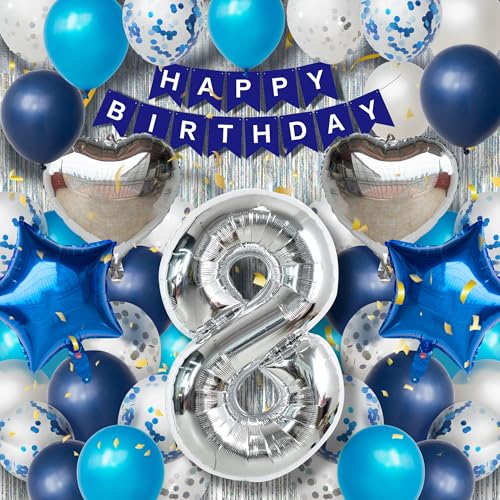 DEUXYU Geburtstag Deko Junge 8 Jahr, Luftballon Geburtstagsdeko Junge 8 Jahr, Blau Geburtstag Party Dekoration Zubehör Set für 8 Junge, 8 Geburtstagsdeko Ballon DEUXYU Geburtstag Deko Junge 8 Jahr, Luftballon Geburtstagsdeko Junge 8 Jahr, Blau Geburtstag Party Dekoration Zubehör Set für 8 Junge, 8 Geburtstagsdeko Ballon von DEUXYU