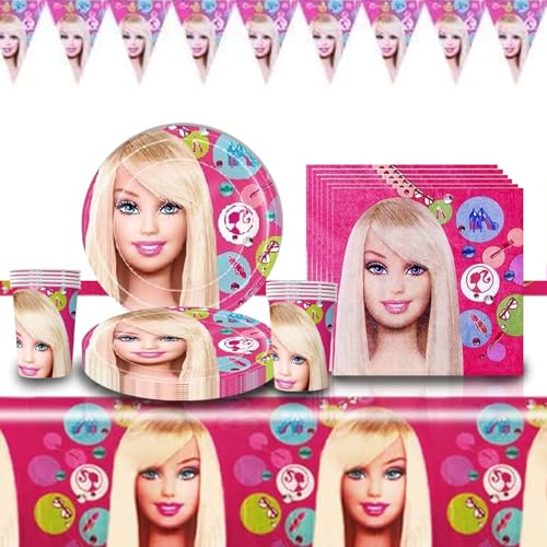 Geburtstag Party Set 20 Gäste,62 Pcs Partygeschirr,Prinzessin Geburtstag Deko,Mädchen Party Deko,Rosa Puppe Geburtstagsdeko,Teller,Servietten,Tassen,Tischdecke,Kindergeburtstag Dekoration Geburtstag Party Set 20 Gäste,62 Pcs Partygeschirr,Prinzessin Geburtstag Deko,Mädchen Party Deko,Rosa Puppe Geburtstagsdeko,Teller,Servietten,Tassen,Tischdecke,Kindergeburtstag Dekoration von DEVOKE