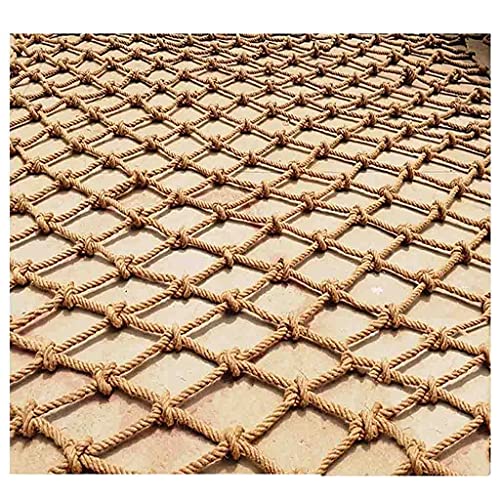 DEWADE Kinder Sicherheitsnetz, Hanfseilnetz, Kletternetz, Balkontreppennetz, Fotowanddekoration Trennwand Deckennetz, Hindernisschutz Gartenzaunnetz(8X8cm,2x2m(6.56X6.56ft)) von DEWADE