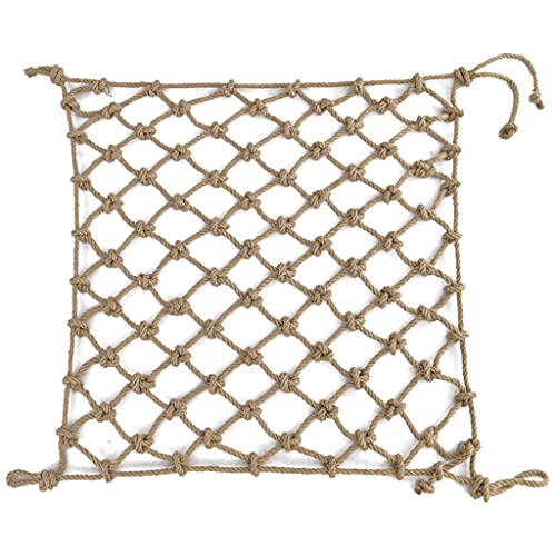 Seilkletternetz für Kinder Draussen Hanfnetz 1x5m, Seilnetz Zucht Dekorativer Zaun Mediterraner Stil Dekoratives Hanfseilnetz (8mm Seil, 8cm/10cm/12cm Maschenweite) Seilnetze Schwerlast(8X8cm,1x5m(3.2 von DEWADE