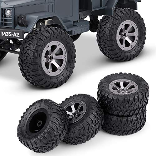 DEWIN RC Reifen 1:10,Crawler Reifen 1/10 Reifen RC 1:10 für 1/16,Crawler Reifen Gummireifen RC Zubehör Militär Autoteil für die Fernbedienung(4Pcs / Set) von DEWIN