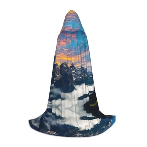 DEXNEL Alpenlandschaft, lebendiger Himmel oben, uni, mit Kapuze, leichter Mantel, Umhang für Karneval, Cosplay, Kostüme, Party-Requisiten DEXNEL Alpenlandschaft, lebendiger Himmel oben, uni, mit Kapuze, leichter Mantel, Umhang für Karneval, Cosplay, Kostüme, Party-Requisiten von DEXNEL