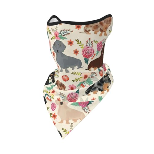 DEXNEL Dackel Floral Gesichtsmaske Sommer Abdeckung Schutz Sturmhaube Herren Damen für Strandaktivitäten DEXNEL Dackel Floral Gesichtsmaske Sommer Abdeckung Schutz Sturmhaube Herren Damen für Strandaktivitäten von DEXNEL